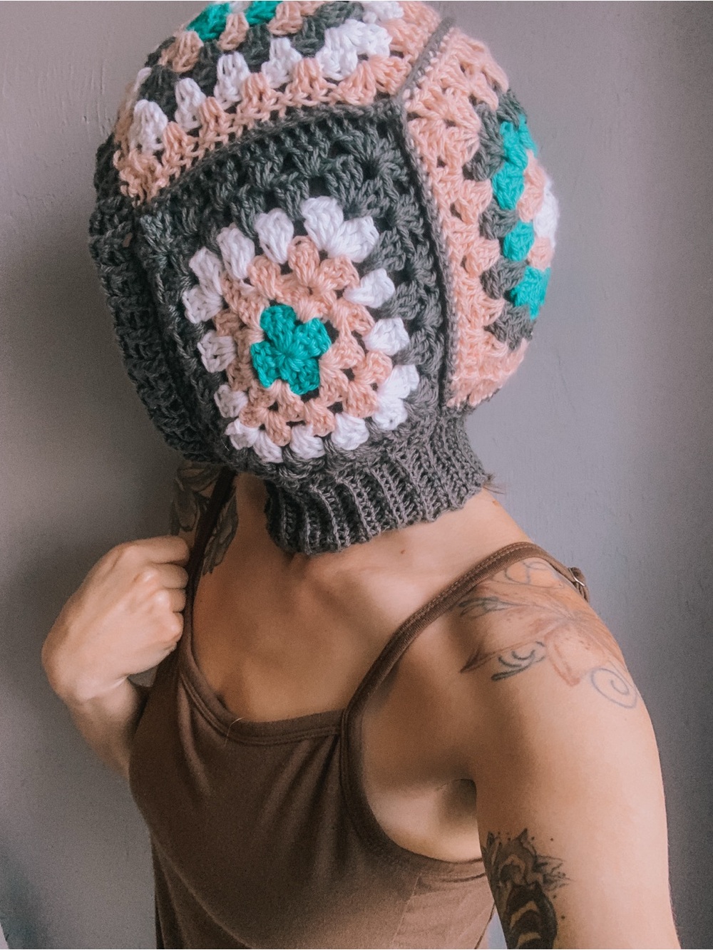 Crochet Granny Square Balaclava Hood - Picture 7 of 7